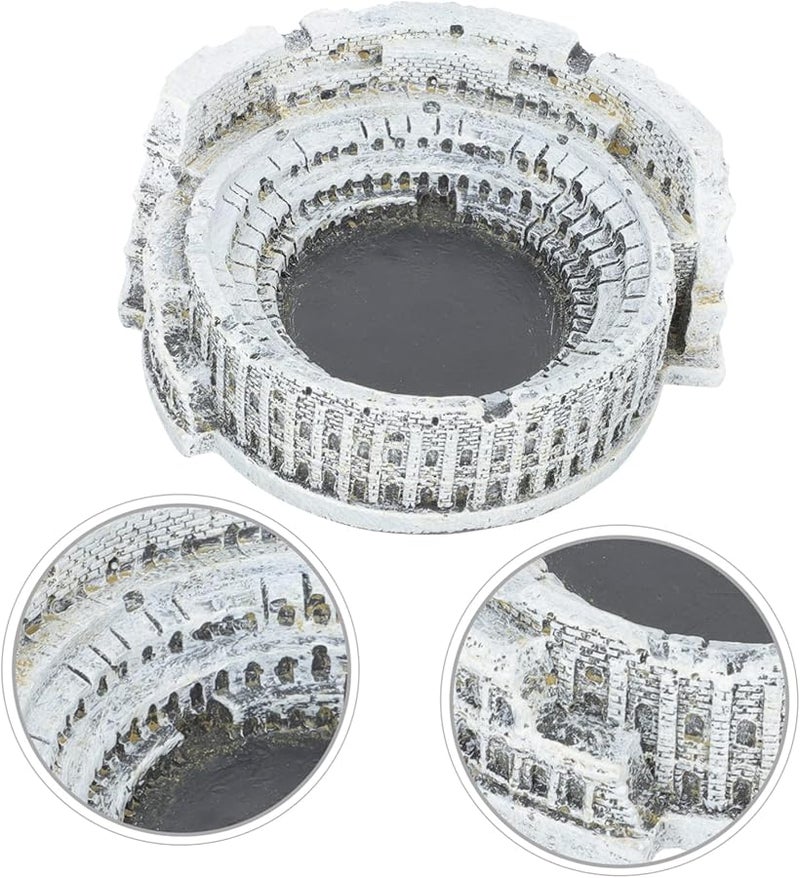 مُطفأة سجائر الكولوسيوم الروماني القديم زخرفة مكتبية رجعية باللون الأسود - Image 4